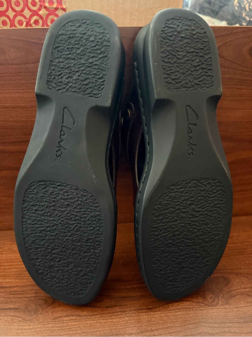 Clarks Women’s size 10 Dark Brown Leather Slide Sandals with Buckle NIB - Picture 3 of 7